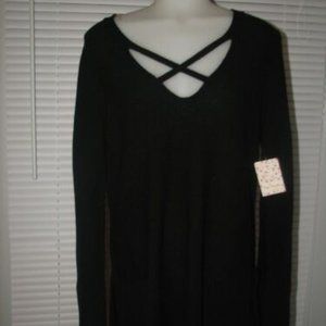 Anthropologie Free People New with tags black knit sweater dress sz L